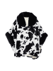 Damen Poncho in Schwarz Wollweiss