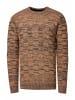 Kontrast Grobstrick Rundhals-Pullover in Camel
