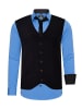 Hemd mit Weste und Krawatte in Blau