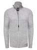Feinstrick im Biker-Stile Slim Fit Strick-Jacke in Grau