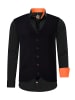 Hemd mit Weste und Krawatte in Schwarz / Orange