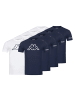 Kappa 8er Pack Herren-T-Shirt LOGO mit Rundhals Ausschnitt in 4xWeiß 4xNavy