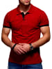 Poloshirt - für Herren in Piqué-Qualität Polohemd in Weinrot-Schwarz