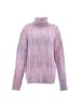 Damen Rollkragenpullover in LILA WOLLWEISS