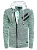 Full Zip Grobstrick Kapuzen-Strick-Jacke in Neon Grün