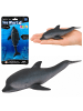 Gummi-Delfinfigur, weich, realistisch, TPR, dunkelgrau, 17,5 cm
