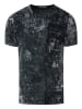Washed Biker T-Shirt mit Front & Back Prints in Anthrazit