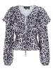 Damen Bluse in Schwarz Weiss Leo