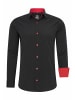 Business Hemd Slim Fit Premium Cotton-Stretch in Schwarz / Rot