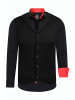 Hemd mit Weste und Krawatte in Schwarz / Rot
