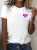 T-Shirt Herz Love WEISS-Lila (kleines Motiv)