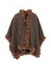 Damen Poncho in Braun