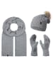Schal Mütze Handschuhe Set in Grau
