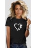 T-Shirt Herz Butterfly SCHWARZ-Weiss
