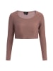 Damen Cropped Jersey-Top in Altrosa