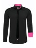 Hemd mit Krawatte in Schwarz / Pink