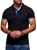 Poloshirt - für Herren in Piqué-Qualität Polohemd in Schwarz-Blau
