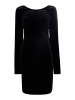 Damen Samtkleid Mit Strass in Schwarz