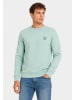 Modisches Sweatshirt Langarm Stickerei Rundhals in Grün