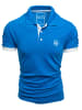 Basic Kontrast Polo Shirt MEMPHIS in Royalblau/Weiß