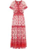 Damen Maxikleid Mit Allover-Print in Rot Mehrfarbig