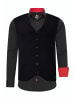 Hemd mit Weste in Schwarz / Rot