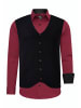 Hemd mit Weste in Bordo