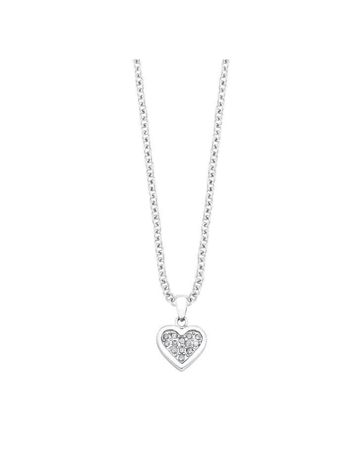 Echt Edelstahl Kette Halskette mit Anhänger Herz /& Liebe Silber