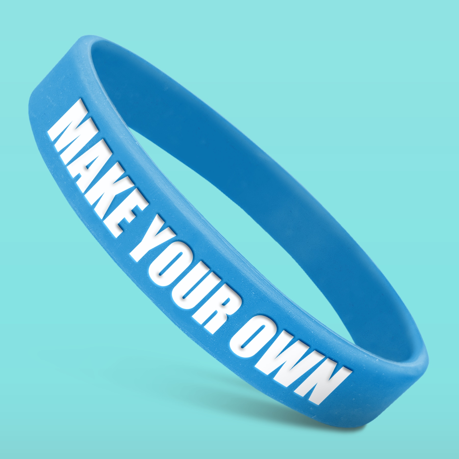 Silicone Bracelets - Fully Customizable - Classic Rubber Wristbands (1ct, Process Blue)