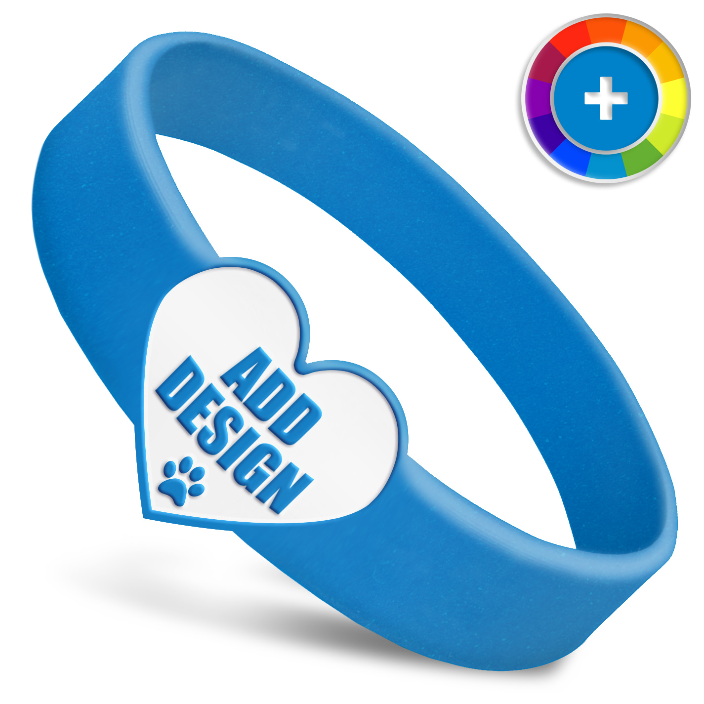 Custom Wristbands - Rubber - Die Cut (25ct, Process Blue)