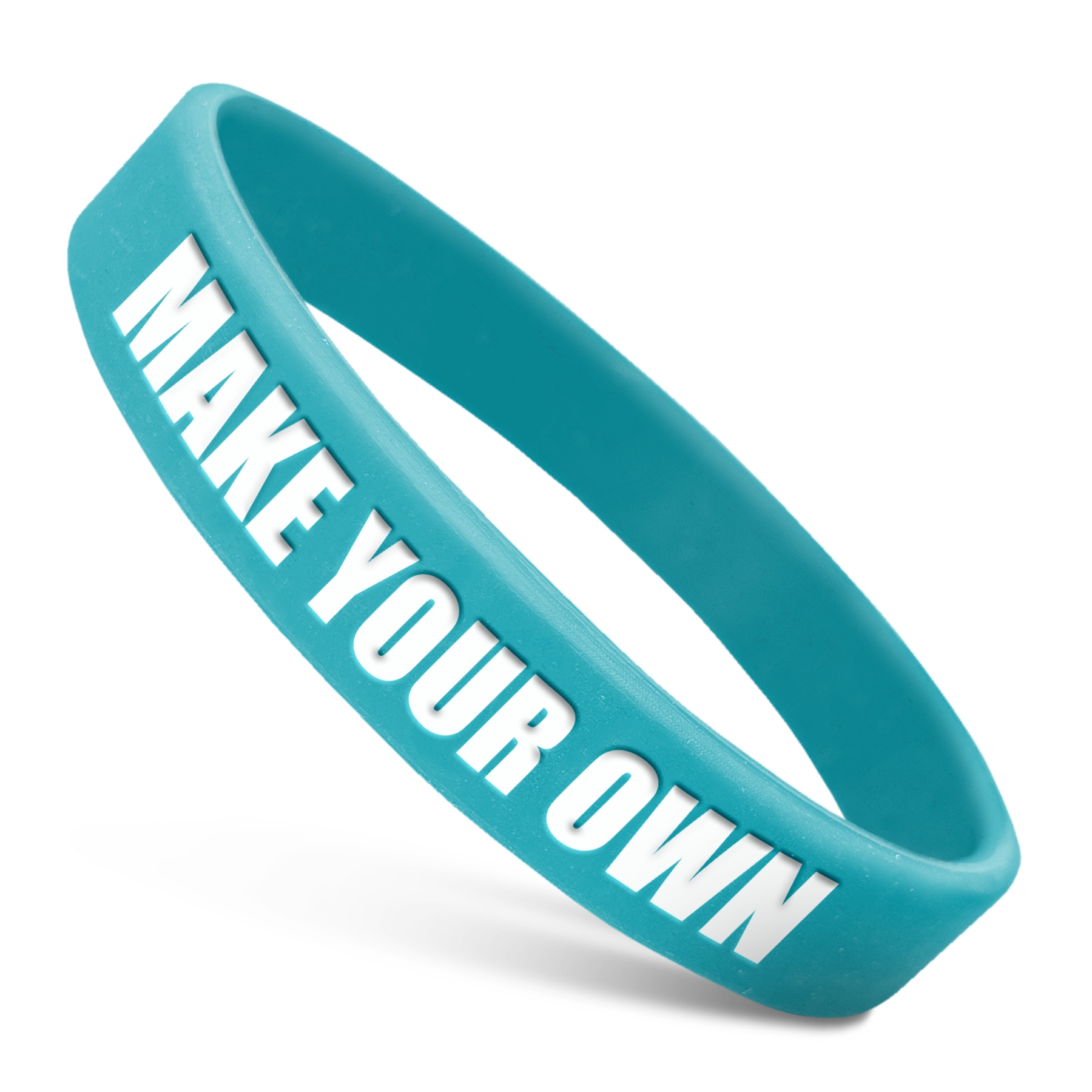 Custom Wristbands - 100% Silicone - Classic Rubber Bracelets (1ct, Teal 320)