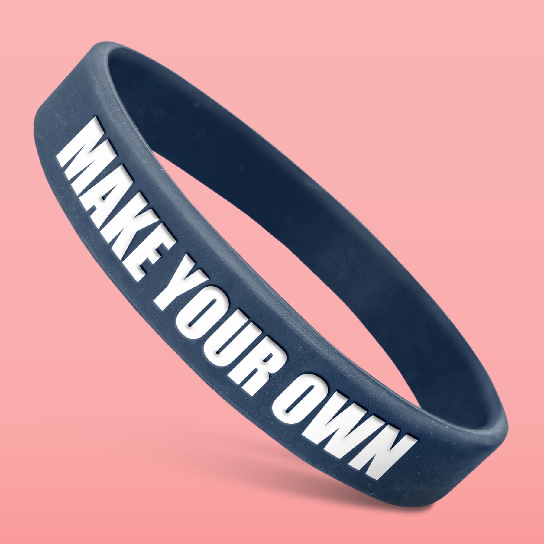 Custom Wristbands - 100% Silicone - Classic Rubber Bracelets (1ct, Navy 289)