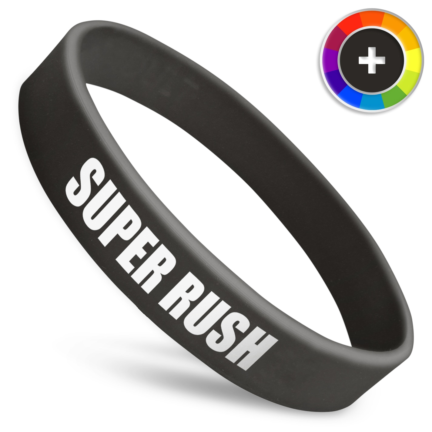 Custom Wristbands - Rubber - Super Rush Delivery (25ct, Black)