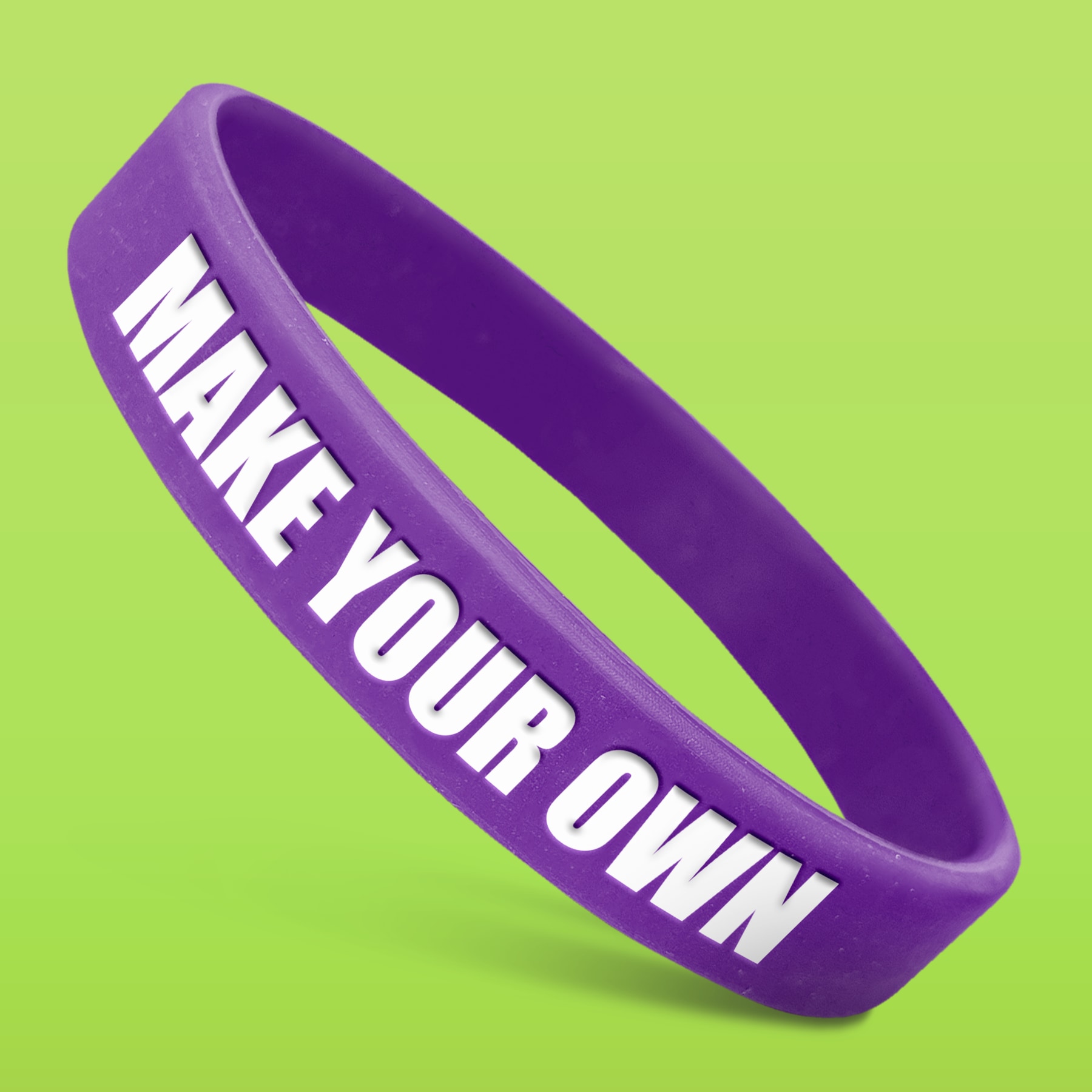 Custom Wristbands - 100% Silicone - Classic Rubber Bracelets (1ct, Purple 2597)