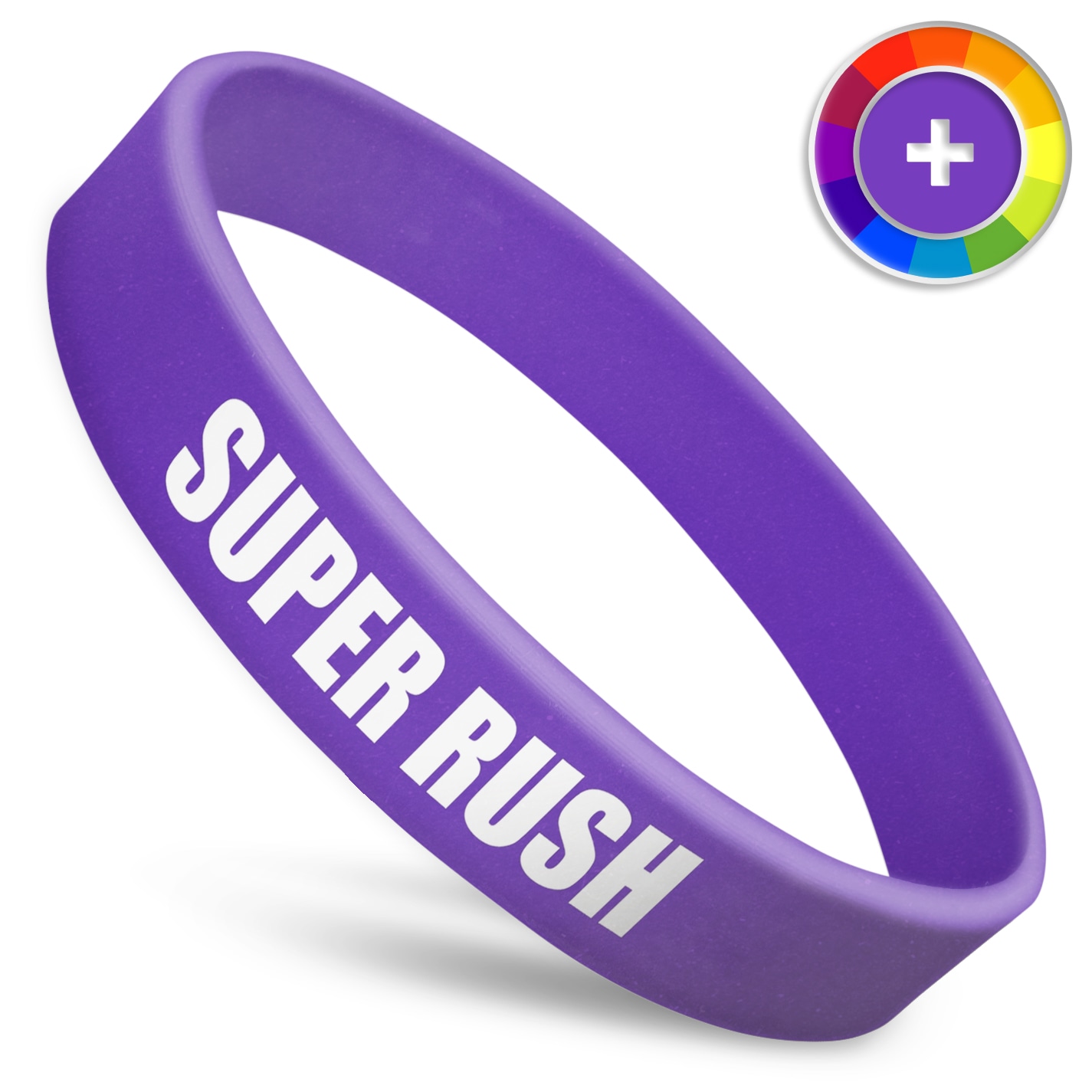 Custom Wristbands - Rubber - Super Rush Delivery (25ct, Purple 266)