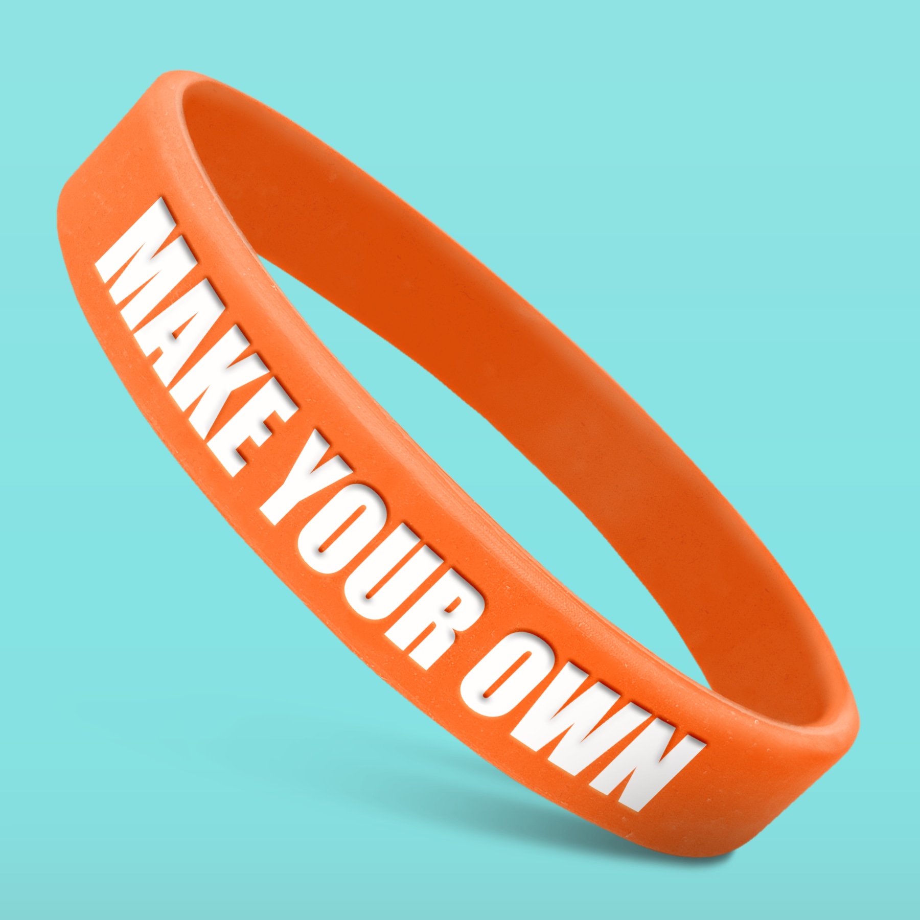 Custom Bracelets - 100% Silicone - Classic Rubber Wristbands (1ct, Orange 021 )