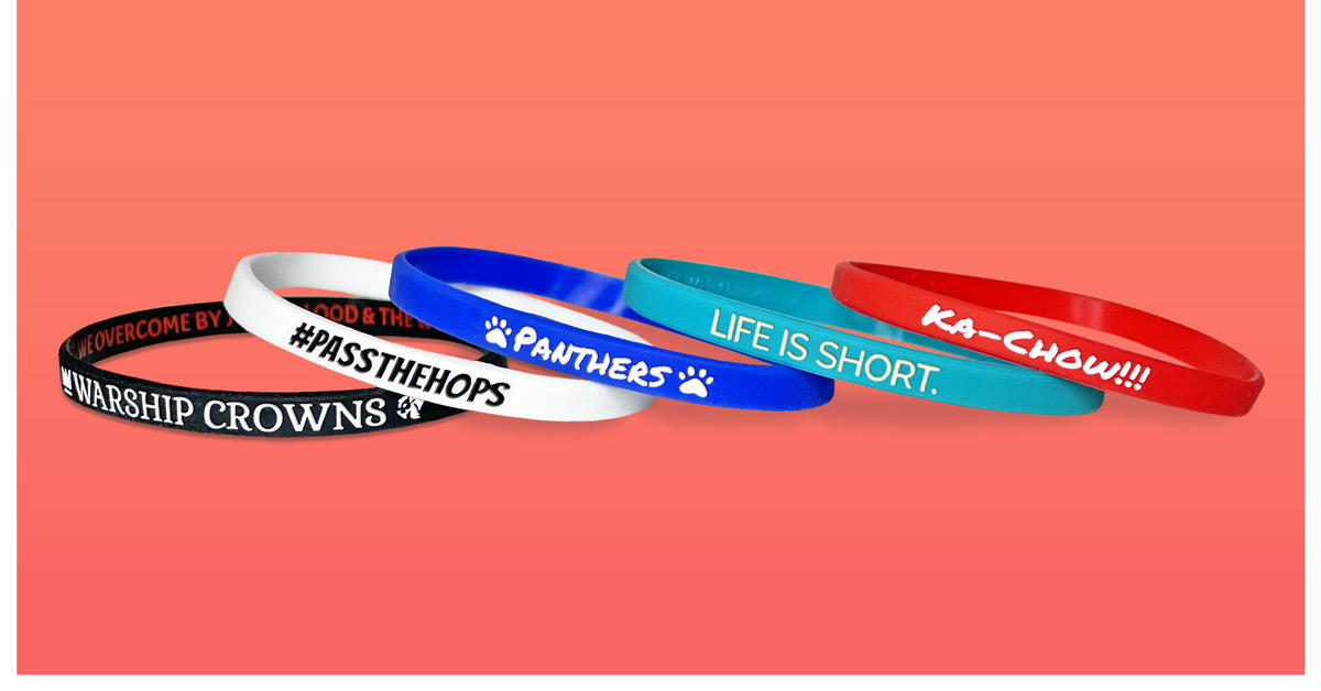 Custom Silicone Wristbands - One Quarter Inch Thin Wristbands