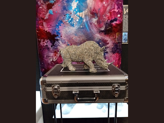 African Rhinoceros - Crystal Sculptures