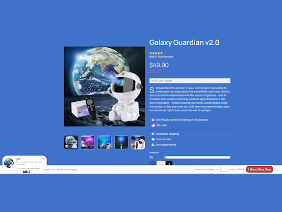 Online Store Selling Unique Galaxy&Nebulae Device