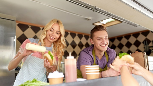 Busy Traffic Fast Casual Franchise Restaurant