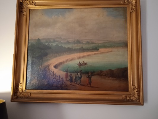 19Th Century Naive Painting Signed