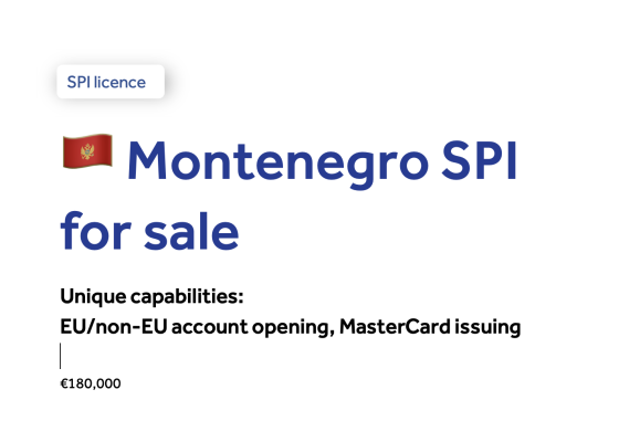 Unique SPI Licence in Montenegro for Sale