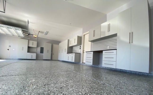 Epoxy Flooring, Cabinets, and Storage Solutions