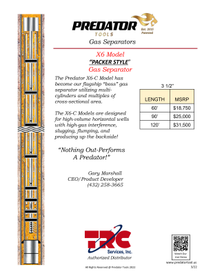X6-C Downhole Gas Separator