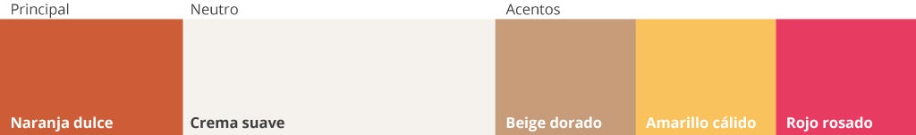 Combinación cálida con base llamativa en naranja dulce.