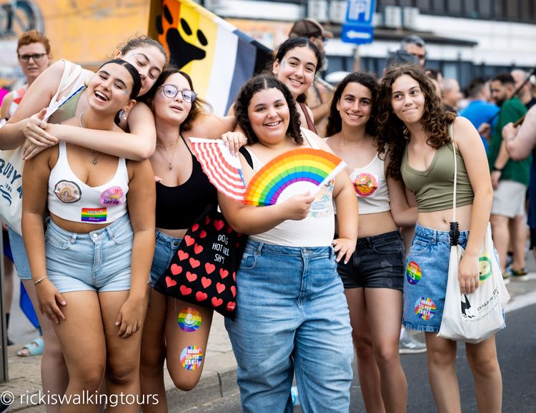 girl smiling during the pride parade in Tel Aviv Israel 