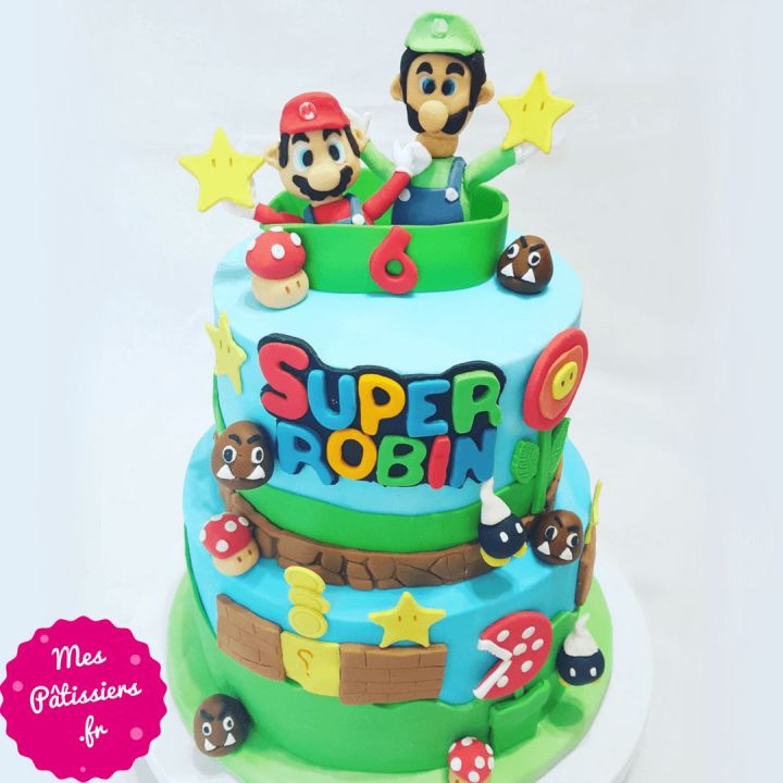 Pièce montée Mario 30 parts