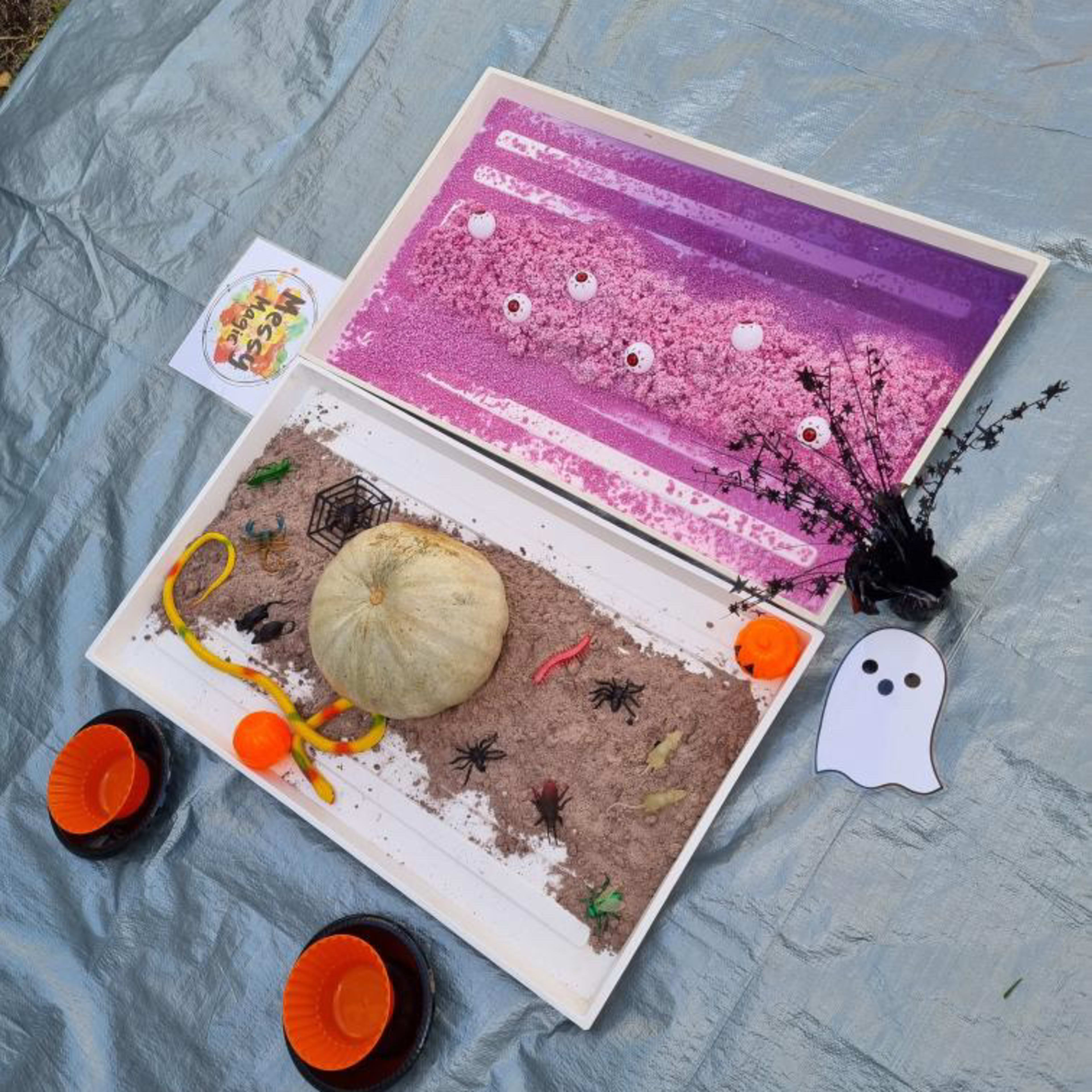 Halloween messy play setup