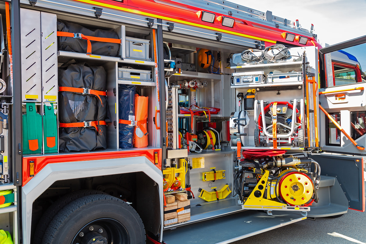 Fire truck with lots of storage compartments