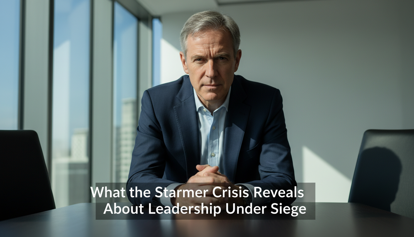 Executive leader demonstrating composure and emotional discipline in high-stakes boardroom environment